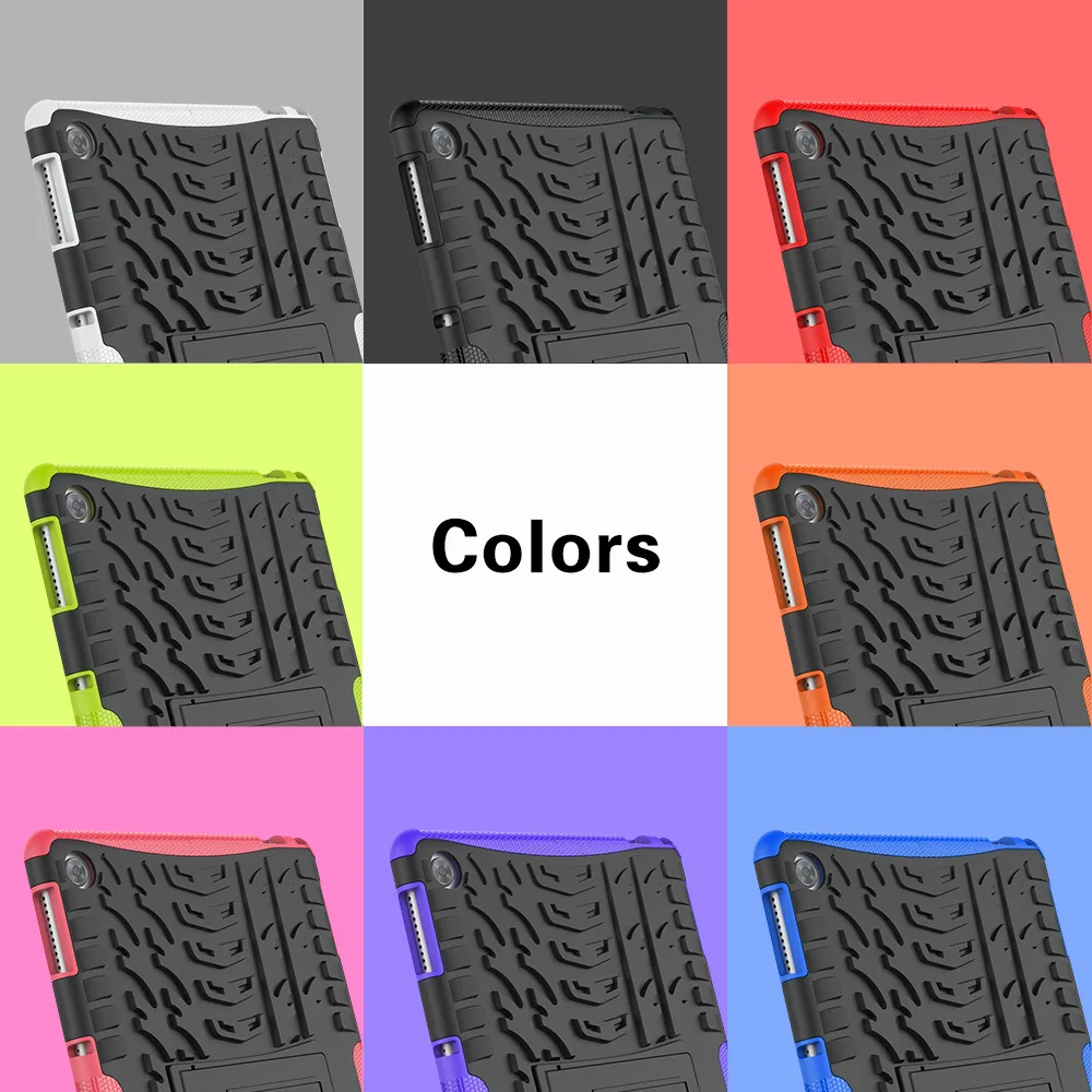 

Tire Texture Shockproof Cover Back Clip Holder Tablet Case For HUAWEI MediaPad M5 LITE 10.1 Eight Colours