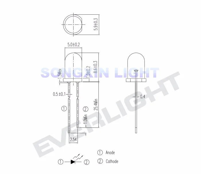 50 шт. EVERLIGHT IR333-A 5 мм 940NM инфракрасный светодиодный лазерный диод 5 мм Инфракрасный светодиодный T-1 3/4