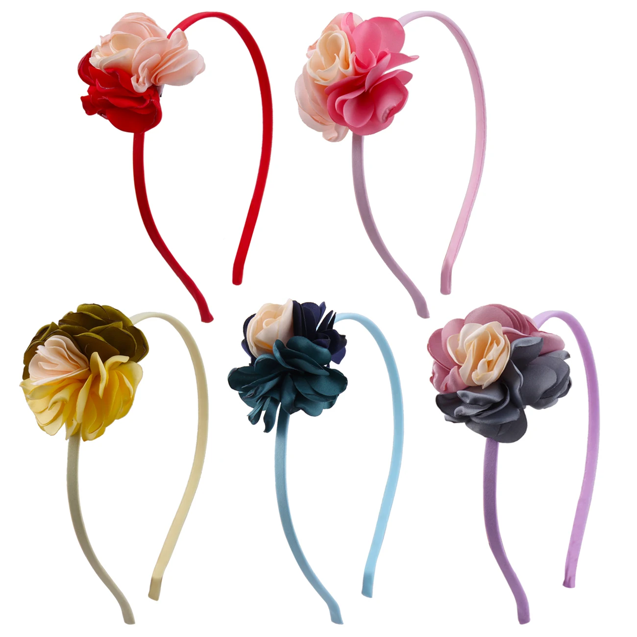 2021 Fashion Prom Party Colorful Flower Hair Accessories bands For GirlsHeadband |