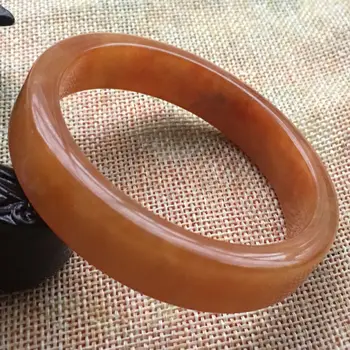 

58.7mm Certified Natural Yellow RED Jadeite JADE Bracelet Bangle F26