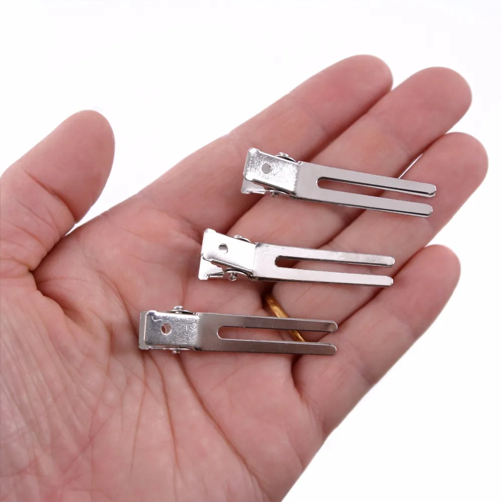 10 шт. 45 мм двойные зубчатые зажимы для волос аллигатора плоские ...