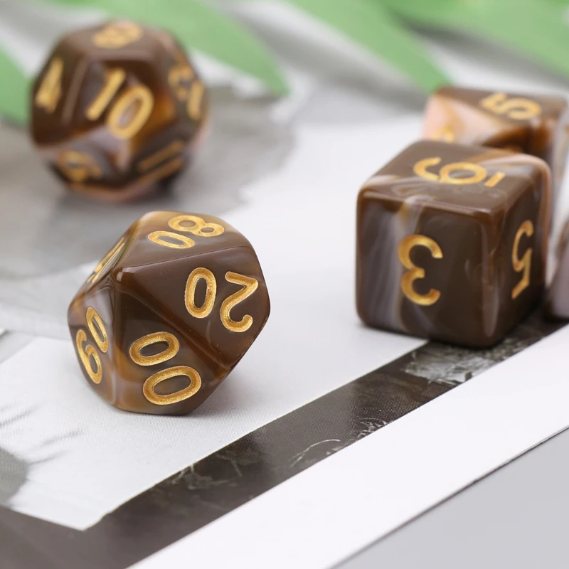 7 шт./компл. игральные кости D4 D6 D8 D10 D12 D20 для подземей и ИГРЫ Dragon D & ролевой