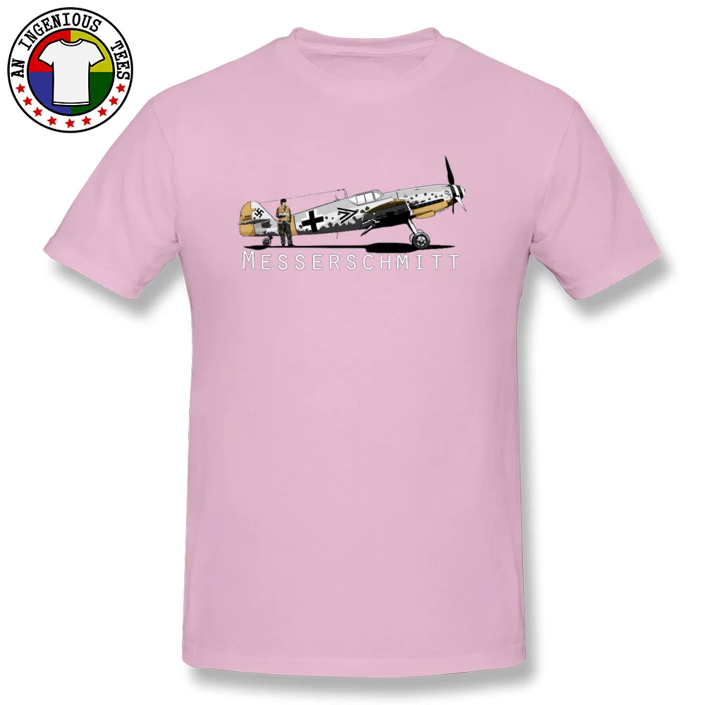 Cotton Boy Short Sleeve Messerschmitt BF109 T-shirts Printed On Tops T Shirt Funny Personalized O Neck Tee Shirt Messerschmitt BF109 pink