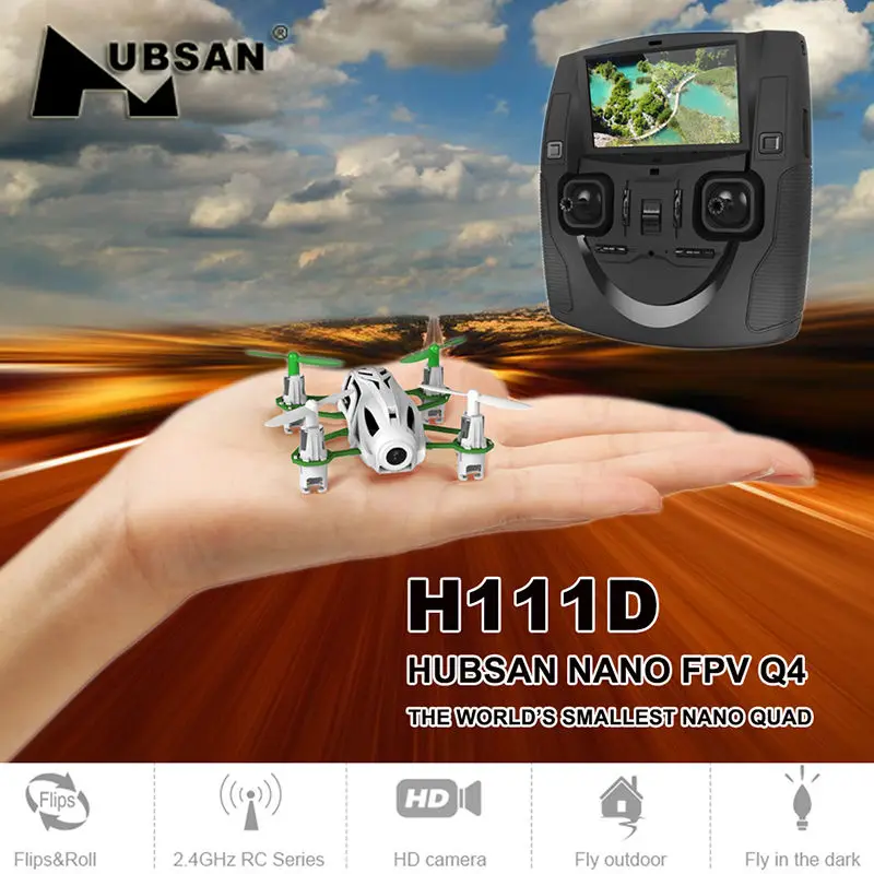 

Hubsan H111D Q4 Nano FPV Mini Quadcopter Drone with 480P HD Camera 2.4GHz RC HD Helicopter RTF Remote Control Toys Black