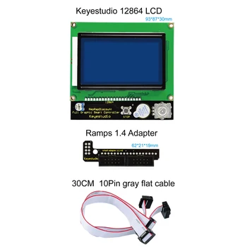 

Free shipping ! Keyestudio 3 D printer controller RAMPS 1.4 LCD 12864 LCD control panel (blue) for Arduino 3 D printer