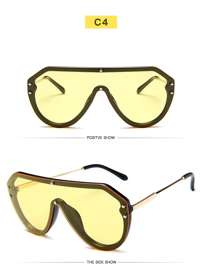 Европейские и американские трендовые новые цельные солнцезащитные очки, солнцезащитные очки в стиле ретро, большие солнцезащитные очки в коробке, модные солнцезащитные очки ночного видения