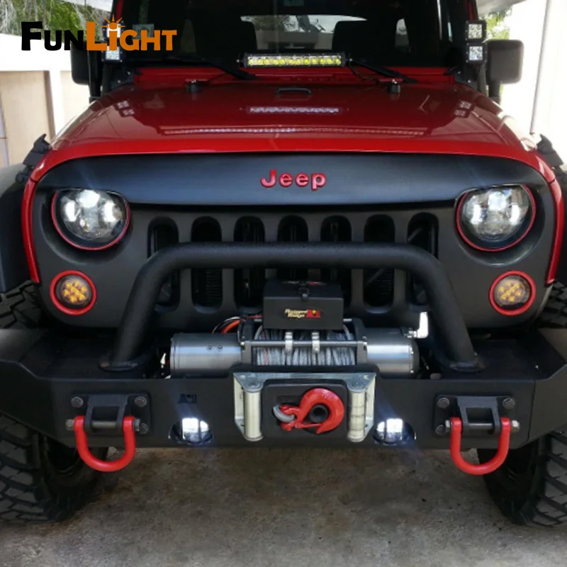 Black LED Light Front Fender Flares Side Marker Turn Signal Light LED Side Marker Lamp For Jeep Wrangler JK 2007~2015 Amber (1)