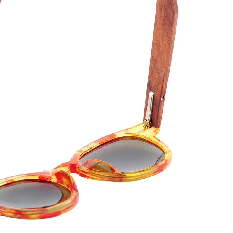 HINDFIELD Дерево Солнцезащитные очки для женщин для ручной работы круглый бамбуковые солнцезащитные очки для мужчин поляризационные зеркало линзы для покрытия