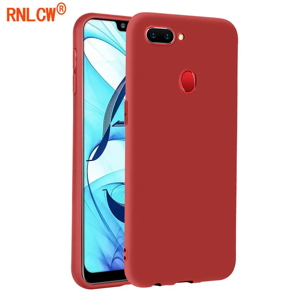 

RNLCW TPU Smartphone Cover Soft Texture Silicone Scrub Funda Drop Shock Absorption Case For Oppo A5 IN Version With Fingerprint