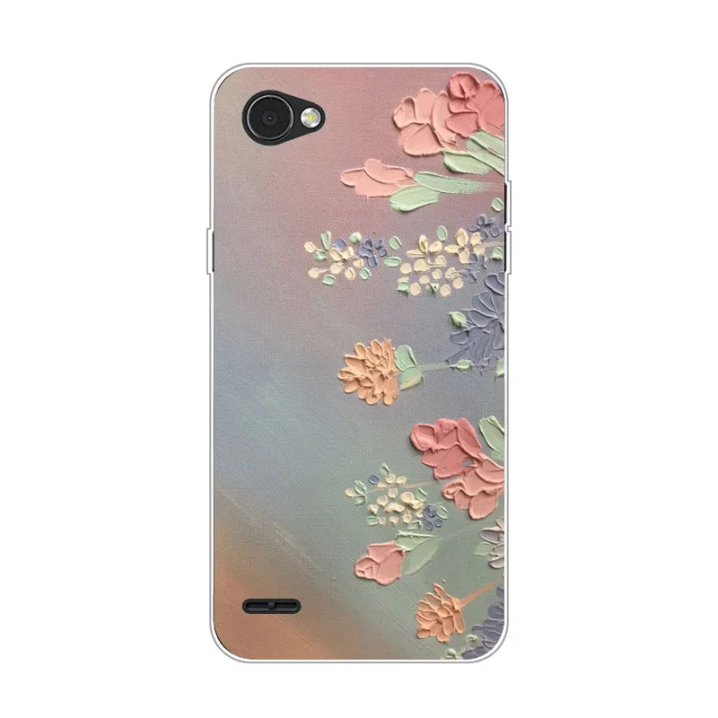 LG Q6 Case,Silicon Full flower Painting Soft TPU Back Cover for LG Q6 Phone bags