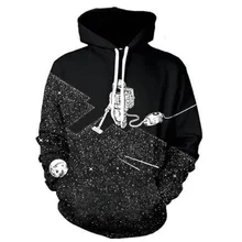 Cloudstyle 2018 Fashion 3D Hoodies Men Space Vacuum Cleaner Astronaut 3D Print Hoody Sweatshirt Tracksuit Polluvers Tops