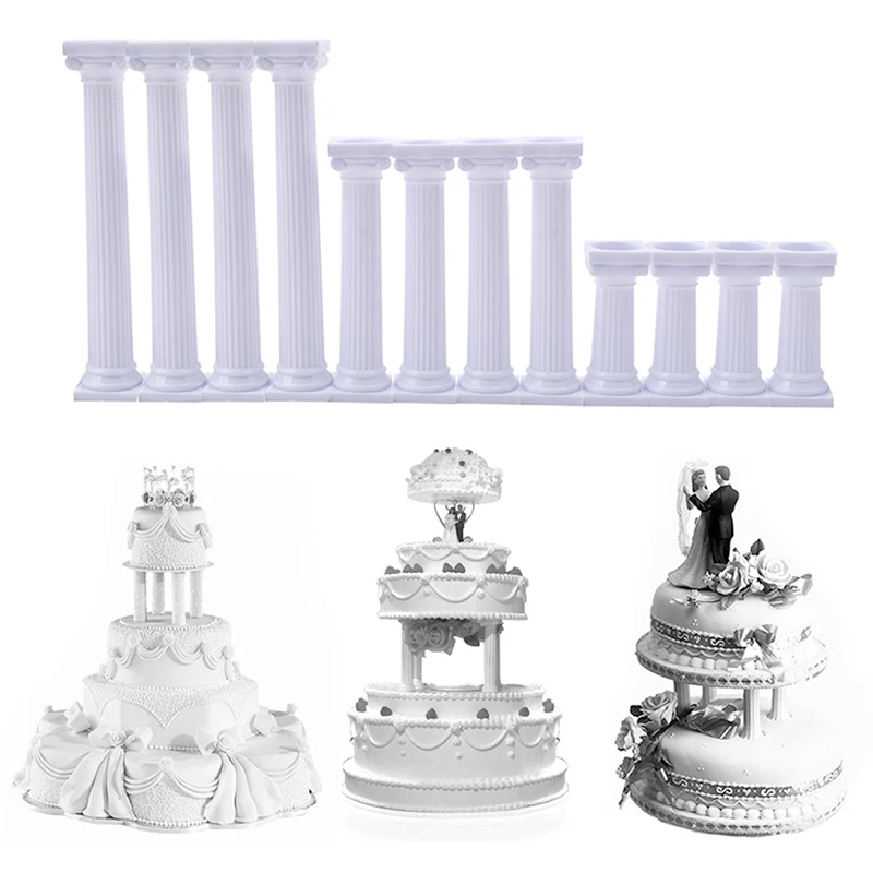 4Pcs Set White Grecian Pillars Valentine s Day Cake  Tier 