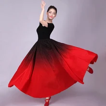 Градиентный цвет фламенко танец живота юбка дамы сценическая одежда красный костюм для китайского традиционного танца Костюм