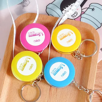 

1pcs Mini 1.5m Protable Key Chain Tape Measure Simple Measuring Tools Scalable Ruler Fashion Home Office Essentials