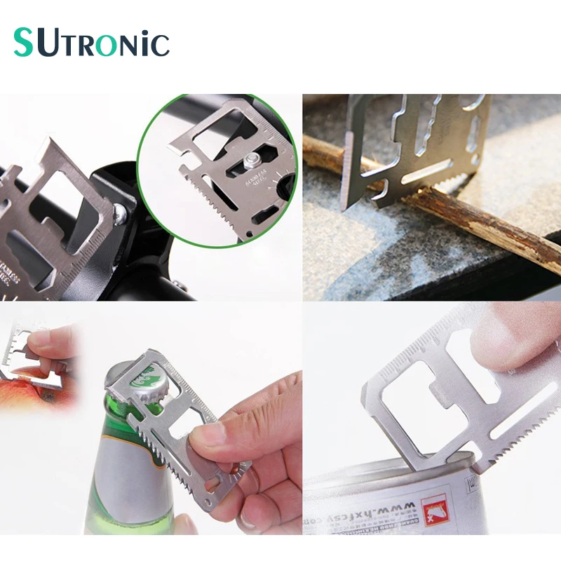 

Multi Tools 11 in 1 Multifunction Outdoor Hunting Survival Camping Pocket Military Credit Card Knife Stainless Steel Silver