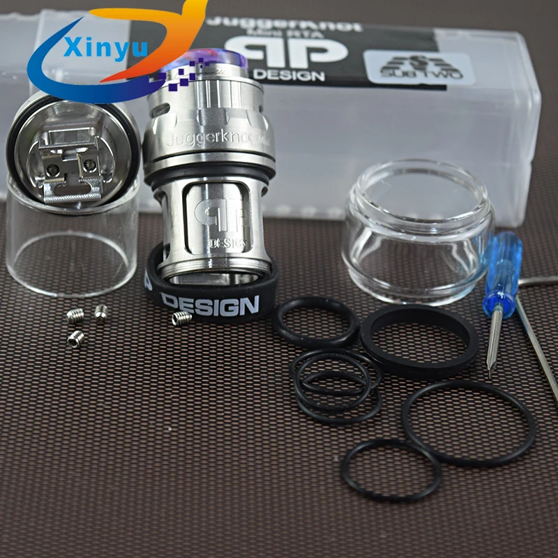 Goede 2018 JuggerKnot Mini RTA 24mm 316 Rvs Verstelbare top luchtstroom Single coil Geen lek 2 4ml capaciteit Tank JuggerKnot RTA