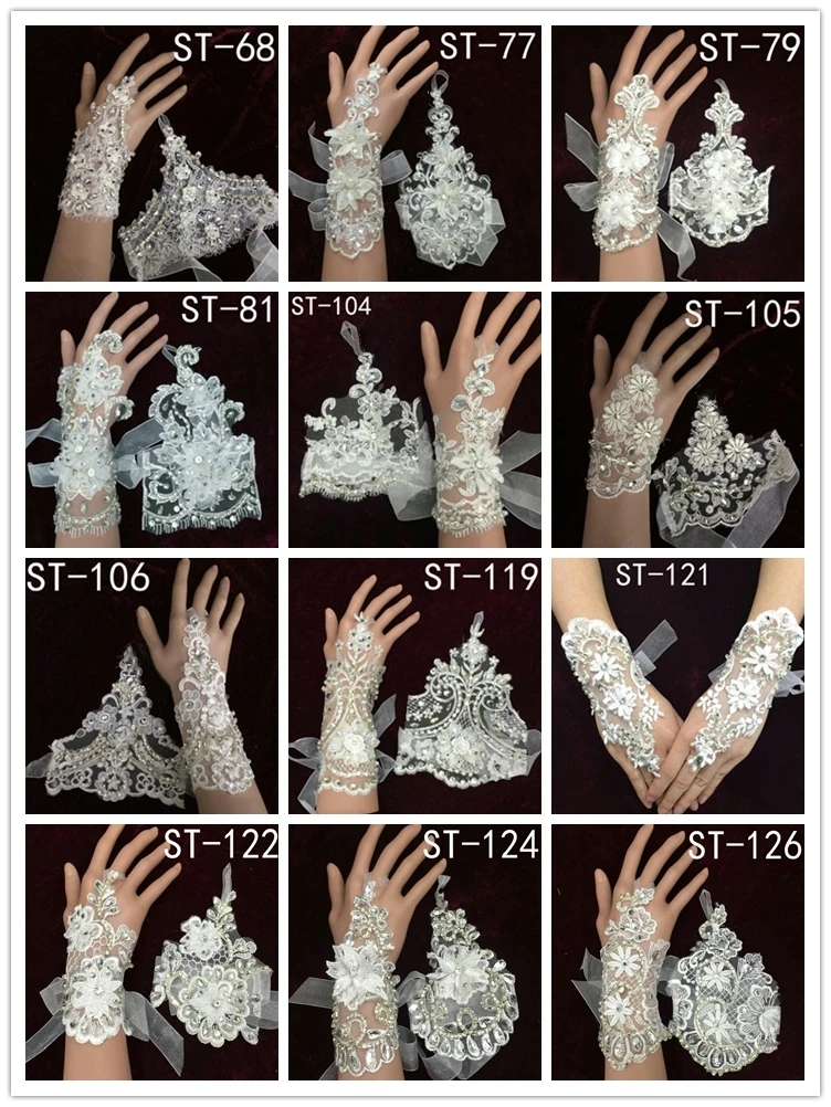 Free Shipping wedding gloves fingerless new Style wedding gloves accesorios para boda Adult Wrist brides lace gloves