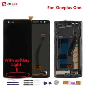 For Oneplus One LCD Display + Touch Screen Digitizer Assembly Replacement With Softkey Illumination Light