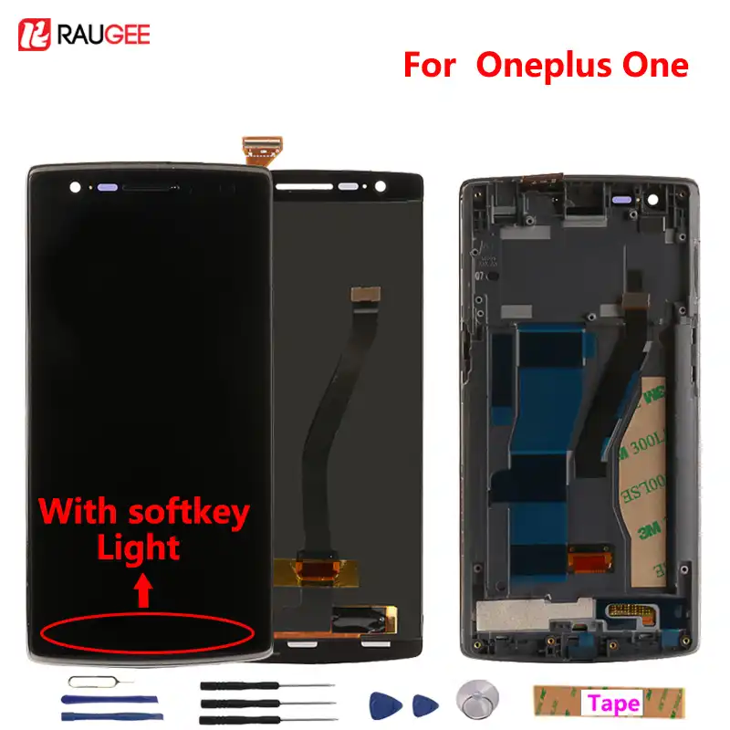 Для Oneplus One ЖК-дисплей + кодирующий преобразователь сенсорного экрана в сборе Замена для One plus One с софтклавишным освещением светильник - изображение