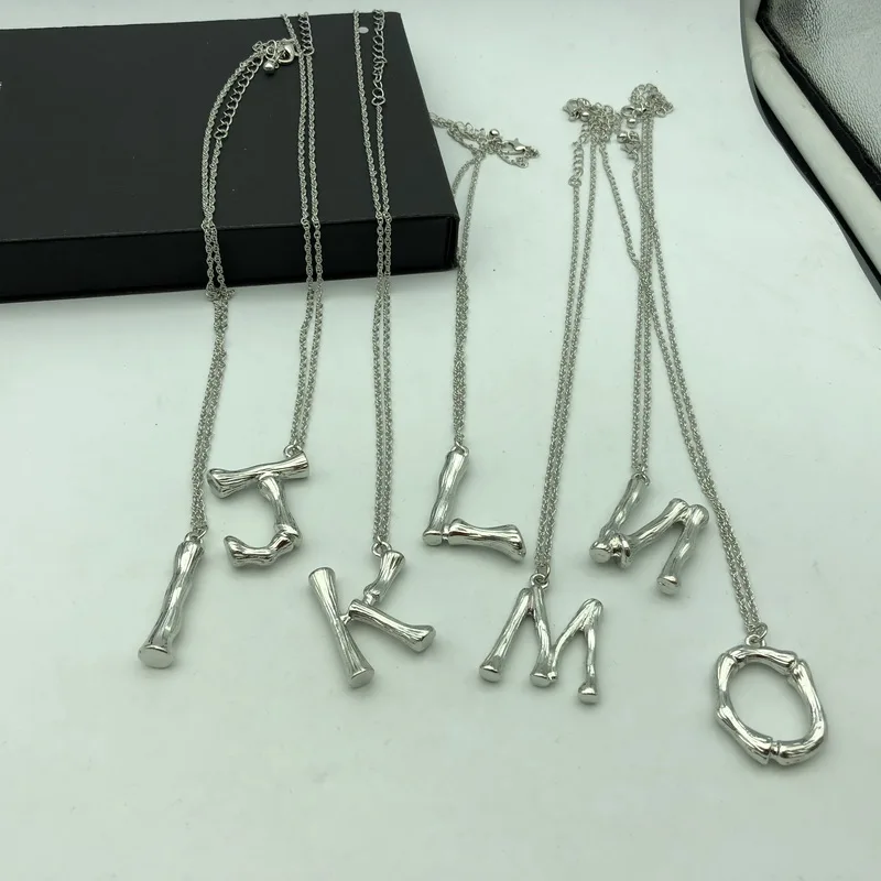 F. J4Z хит, женские цветные серебряные подвески с буквами, сплав, маленькие A-Z, 26, оригинальные ожерелья, для девушек, массивные бамбуковые ожерелья, grandes de moda