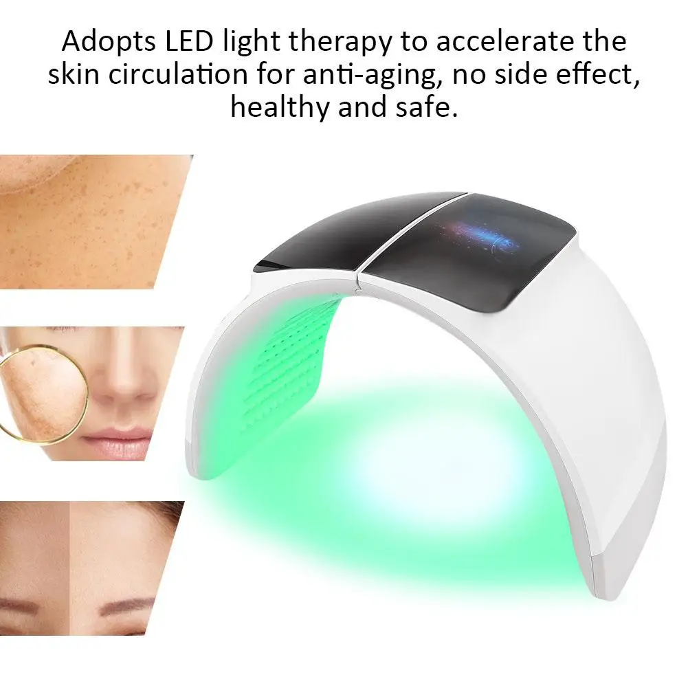  7 Colors Foldable PDT Facial Beauty Instrument LED Light Therapy Skin Rejuvenation Machine US Plug 