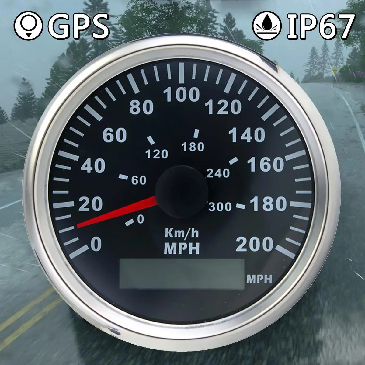 

85mm Auto Digital Waterproof Stainless GPS Speedometer Gauge 200MPH 300KMH For 12V 24V Truck Car