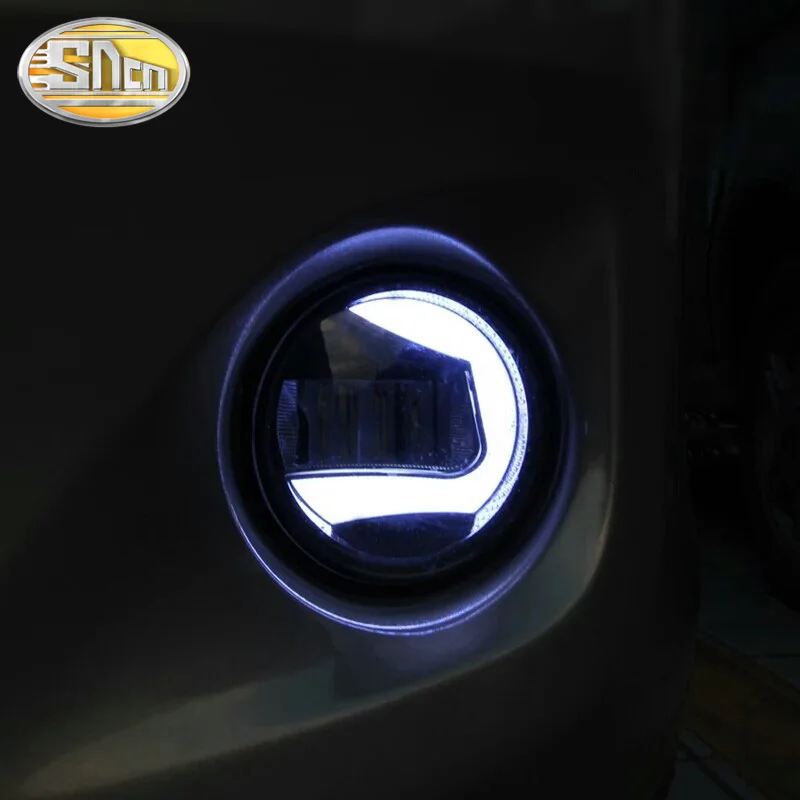 2-в-1 функции безопасности вождения авто светодиодный дневной светильник автомобиля проектор противотуманная фара для Toyota Yaris