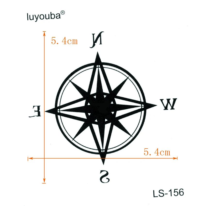 Компас водонепроницаемый временные татуировки для мужчин поддельные татуировки вспышка временные тату наклейки Tatuajes временные украшения для лица