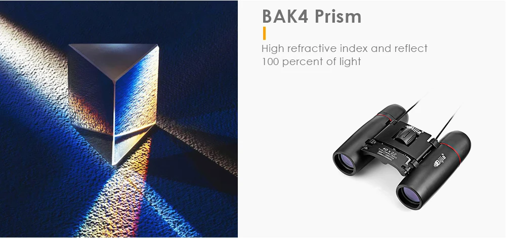 BIJIA 40X22 2000M / 20000M HD Vision Wide-angle Prism Binocular Outdoor Folding Telescope