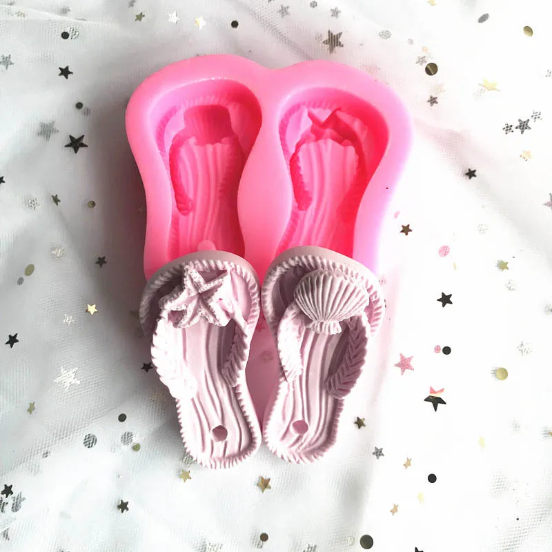 

Starfish sea shell silicone gypsum shoes mold aromatherapy plaster mold candle shoes pendant mold DIY silicone mold