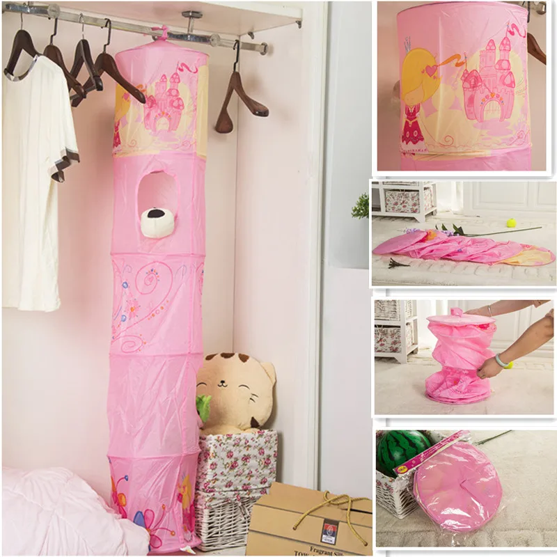 

1Pcs Polyester flower cloth pendant 30x150cm5 layer storage basket toy laundry basket dirty clothes storage bag box