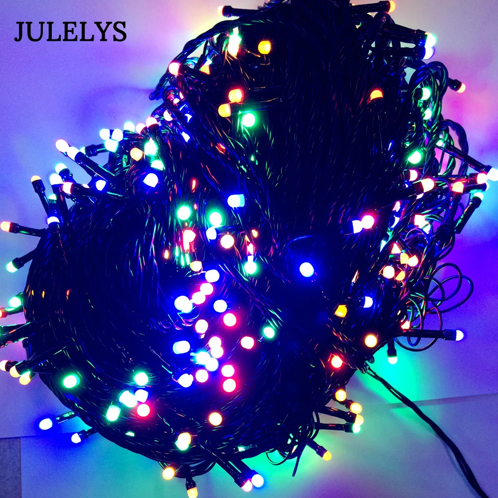 JULELYS 100M New Year Fairy Lights Christmas Garland Tree LED String Lights For Holiday Party Garden Wedding Decorations