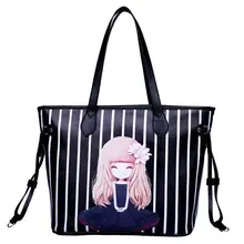 New Fashion Print Tote Bag Women Cute Cartoon Figure Large Hand Bag Side Straps Simple Bag