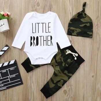 

CHAMSGEND Baby Boys Letter Romper Jumpsuit Camouflage Pants Outfits Set Cute And Lovely JAN23