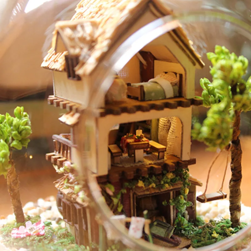wooden treehouse dollhouse