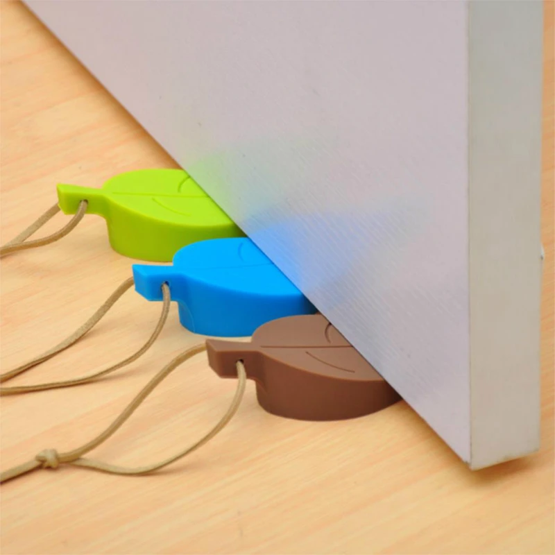 1 قطعة سيليكون الباب سدادة الاطفال أقفال أمان للأبواب لحماية الأطفال وقف أوراق شكل مكافحة قرصة إصبع حماية الاطفال الباب الحرس آمنة حامي