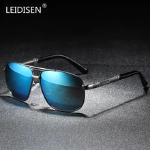 LEIDISEN, поляризационные солнцезащитные очки, мужские, металлические, для вождения, классические, брендовые, дизайнерские, модные, UV400, солнцезащитные очки, 0960