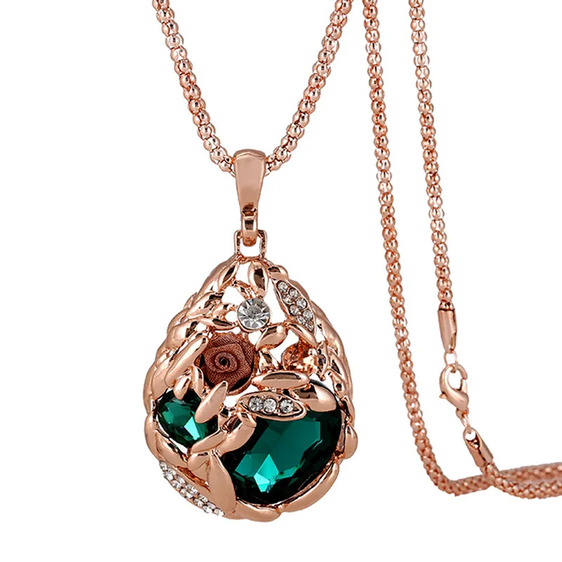 

ZIRIS Fashion women accessories necklace The grain of the new south Korean pendant Crystal sweater chain Chain length 80cm