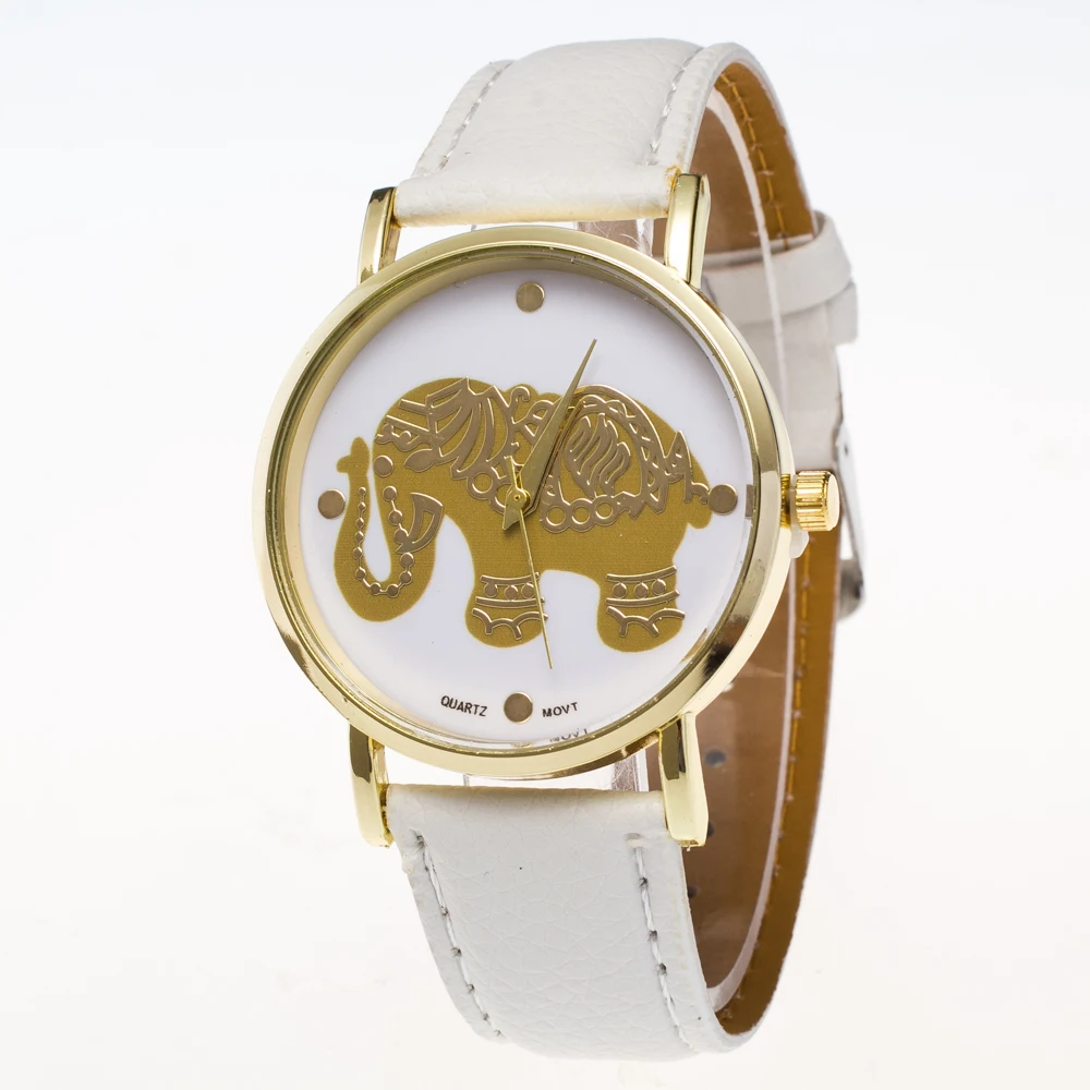 

ZhouLianFa Women Watch Fashionable Women's Hand Elephant Pattern Pattern Embossed Strap Simple Quartz Watch with Gift Box