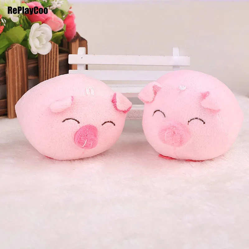 50PCS/Lot Mini Kawaii Pigs Plush Toys Small Pendant Lovely Pig Pink