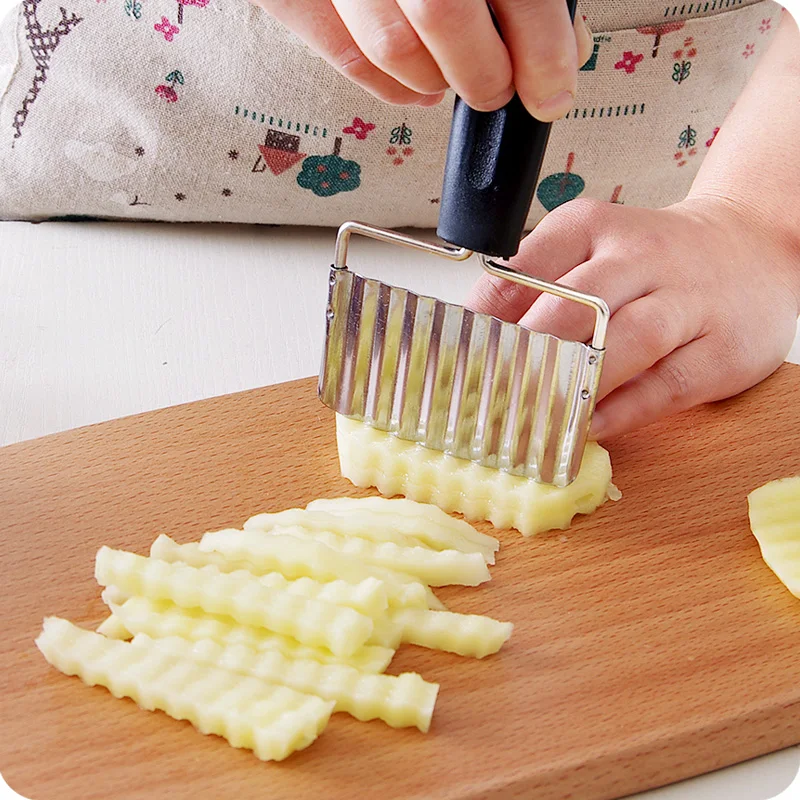 

Stainless Steel Potato Wavy Cutter Slicer Vegetable Cucumber Carrot Waves Slicer Household Cooking Tool Knives Accessories 1pcs