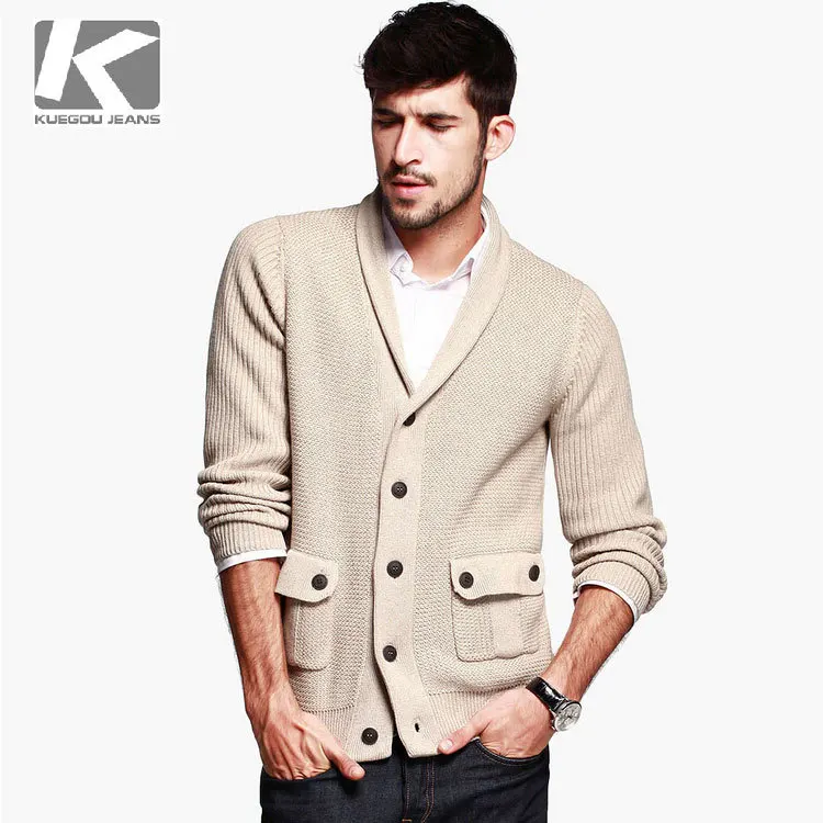 Men thick cotton knitted cardigan / Mediterranean style vintage mens