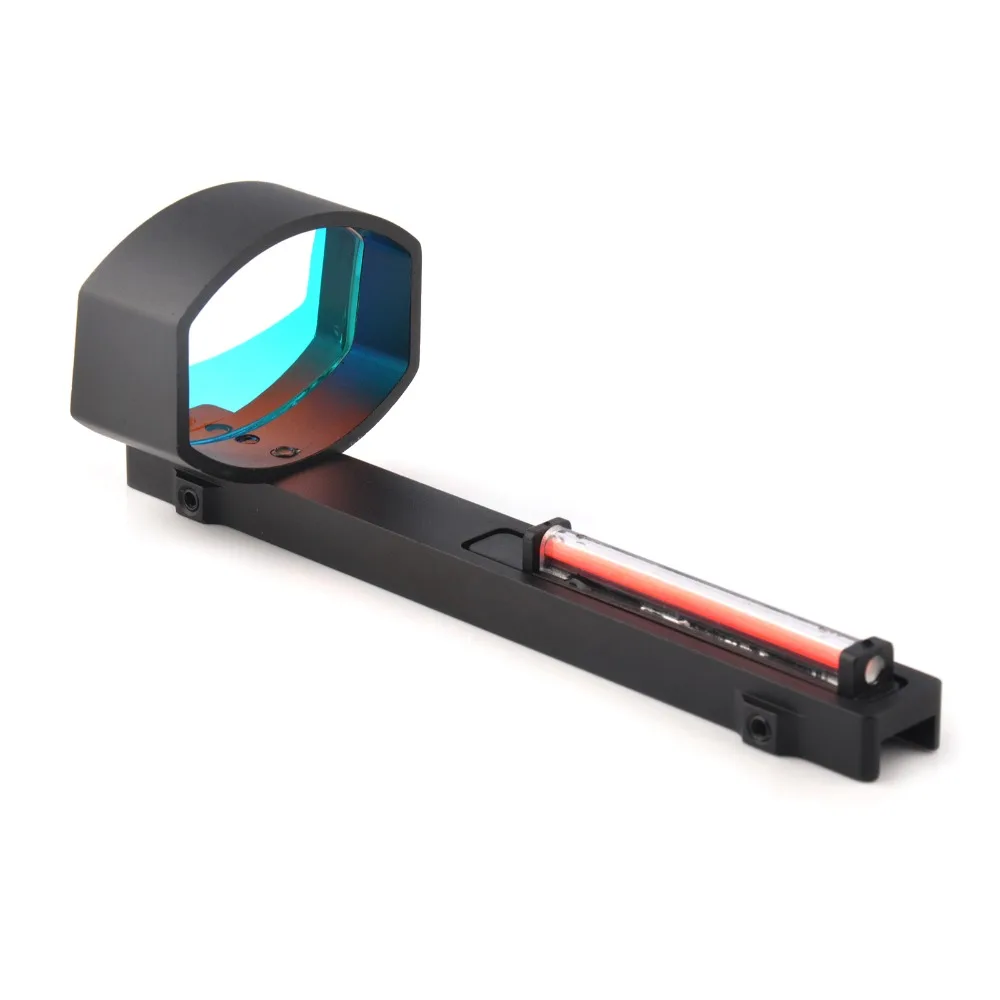 Óptica de Fibra Scope para Espingardas Vermelha Sight Trilho Base Montagem Caça Tiro 1x40 Dot Rib 10 1x40 óptica de fibra vermelha dot sight