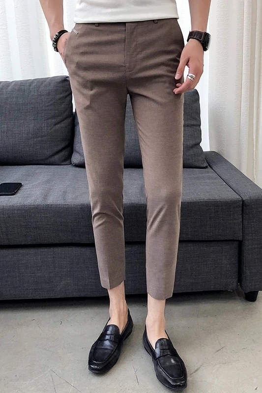 Summer new slim tapered gentleman nine points business casual pants personality fashion classic trend urban trousers youth Summer new slim tapered gentleman nine points business casual pants personality fashion classic trend urban trousers youth