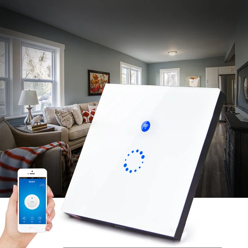 

1 Gang 1 Way Wifi Wall Touch Switch Wireless Remote Light Relay App Control Work With Alexa Google Home Smart Switch EU US