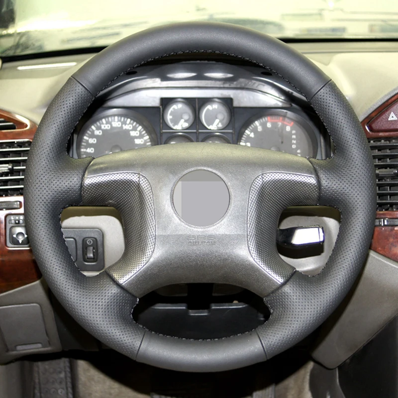 APPDEE Black Artificial Leather DIY Car Steering Wheel Cover for