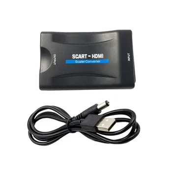 

SCART To HDMI Adapter 1080P HDVideo Audio Upscale Converter Adapter for HD TV DVD for Sky Box STB Plug and Play with DC Cable