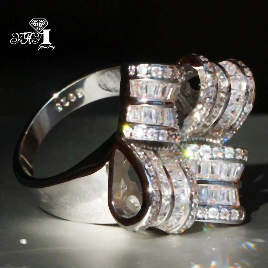 YaYI Jewelry Fashion Princess Cut 6.7 CT White Zircon Silver Color Engagement Rings wedding Rings Party Rings