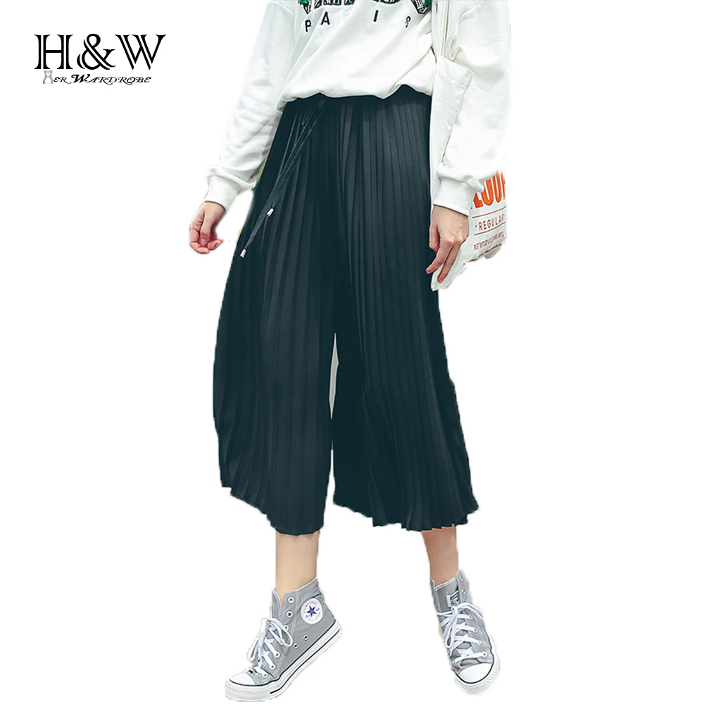 Women pleated pants,female loose wied leg pants, 1312womens pleated