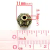 Zinc metal alloy Spacer Beads Barrel Antique Bronze Pattern Color Plated About 11mmx10mm,Hole:Approx 2.3mm,4 PCs new ► Photo 2/3
